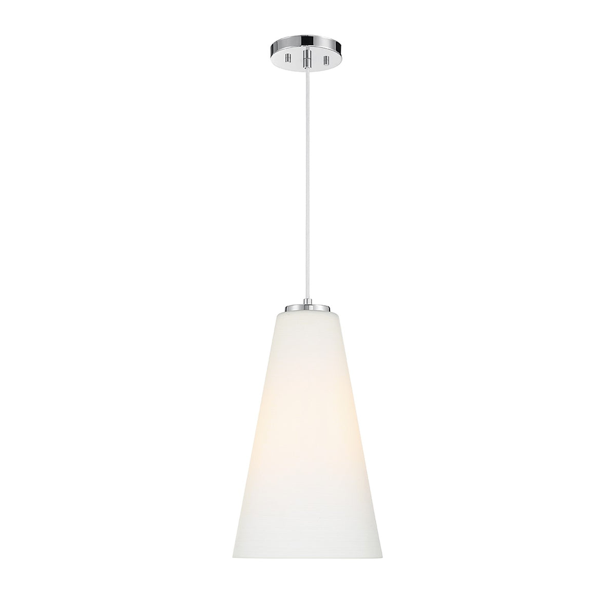 Savoy House Christos 10in 1-Light Pendant | Modern Farmhouse Chrome and White Glass | Kitchen Island & Dining Room | Model L7-5001-1-11