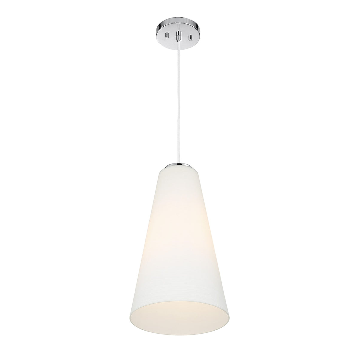 Savoy House Christos 10in 1-Light Pendant | Modern Farmhouse Chrome and White Glass | Kitchen Island & Dining Room | Model L7-5001-1-11