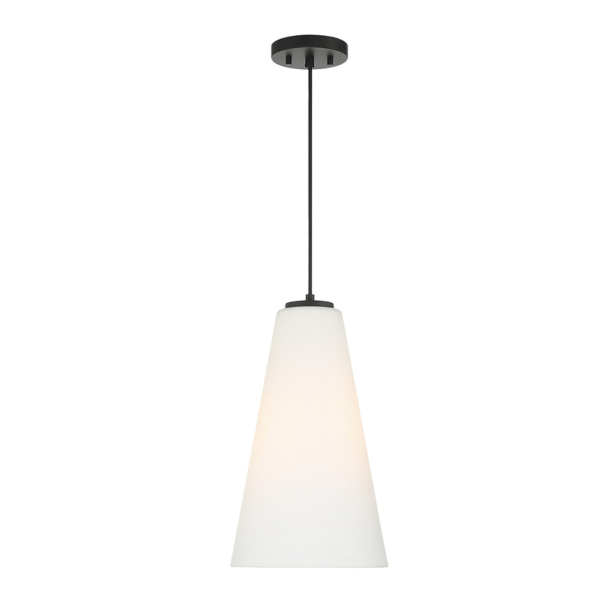 Savoy House Christos 10in 1-Light Pendant | Modern Farmhouse Matte Black and White Glass | Kitchen Island & Dining Room | Model L7-5001-1-89
