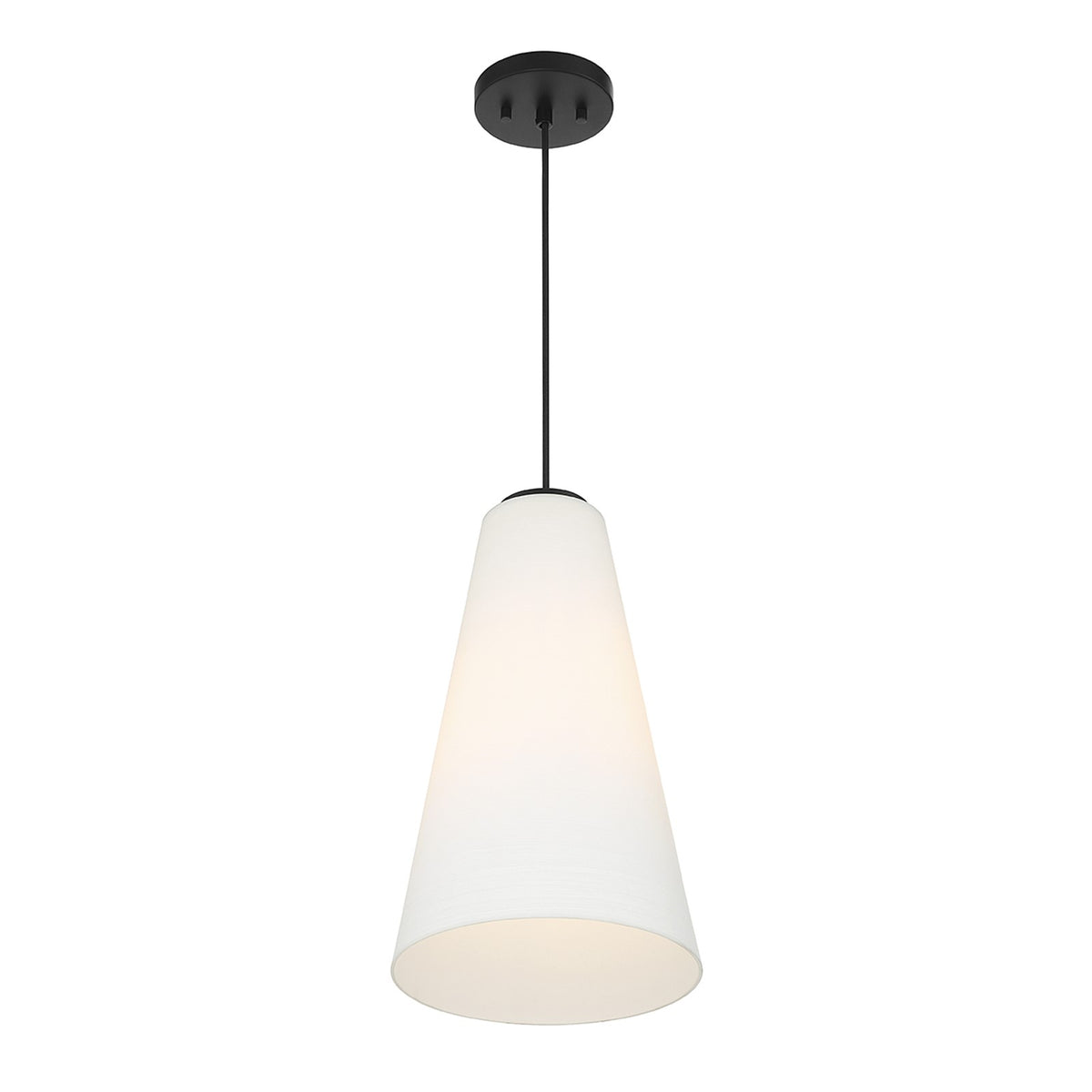 Savoy House Christos 10in 1-Light Pendant | Modern Farmhouse Matte Black and White Glass | Kitchen Island & Dining Room | Model L7-5001-1-89