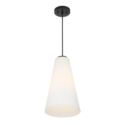 Savoy House Christos 10in 1-Light Pendant | Modern Farmhouse Matte Black and White Glass | Kitchen Island & Dining Room | Model L7-5001-1-89
