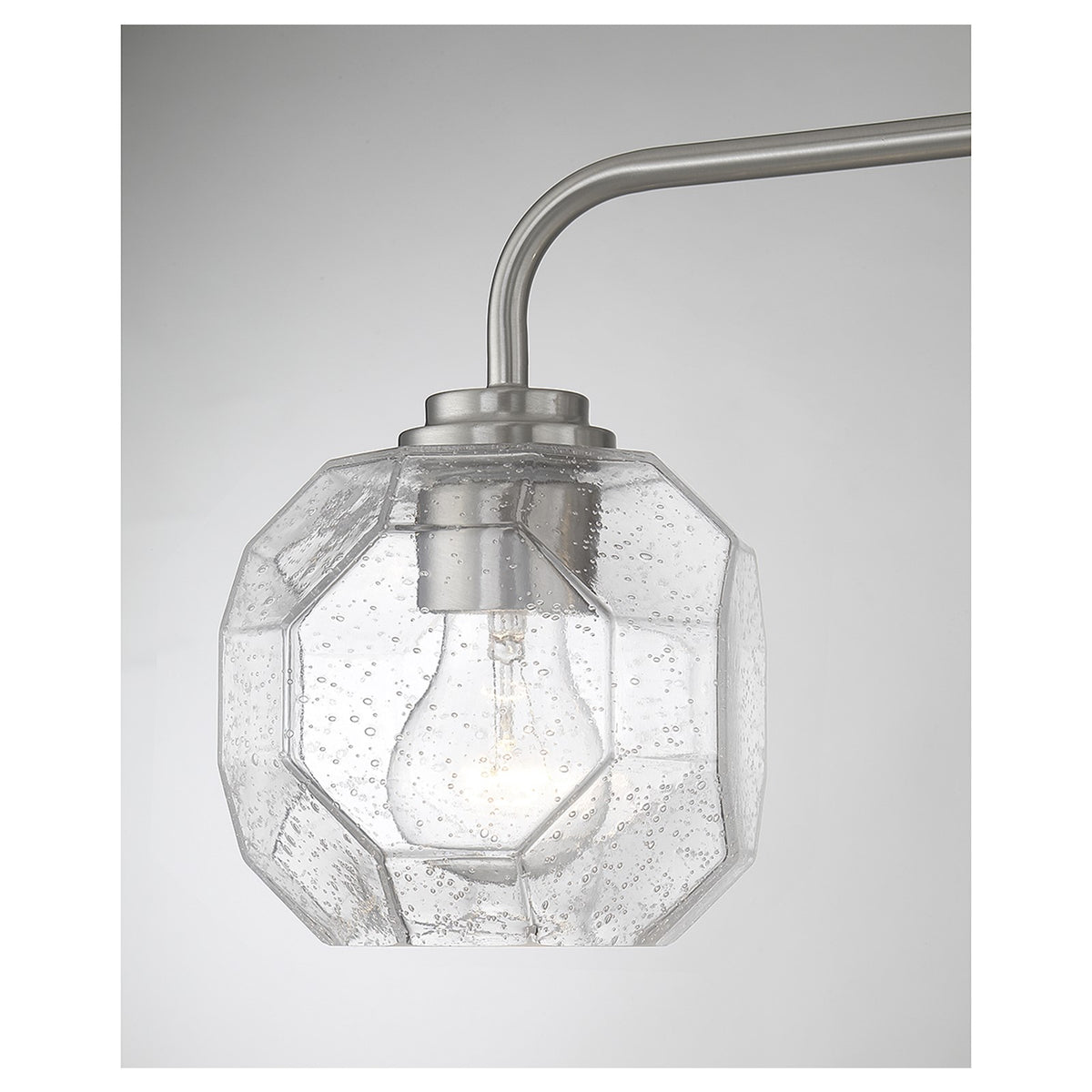 Savoy House Baldwin 24in 3-Light Vanity Light | Modern Satin Nickel and Clear Seeded Glass | Bathroom Vanity | 24 x 7.5 x 9.5 in | Model L8-4399-3-SN