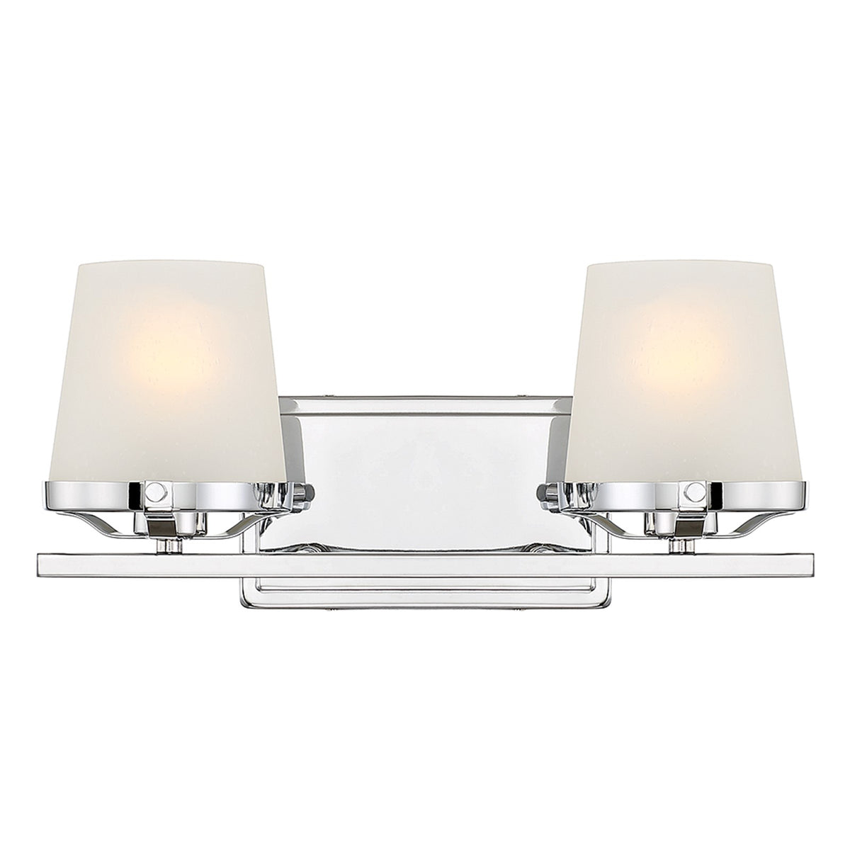 Savoy House Klein 15.5in 2-Light Vanity Light | Modern Polished Chrome and Seeded Frosted Glass | Bathroom Vanity & Powder Room | Model L8-5250-2-11