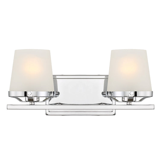 Savoy House Klein 15.5in 2-Light Vanity Light | Modern Polished Chrome and Seeded Frosted Glass | Bathroom Vanity & Powder Room | Model L8-5250-2-11