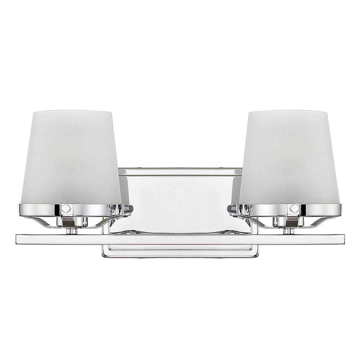 Savoy House Klein 15.5in 2-Light Vanity Light | Modern Polished Chrome and Seeded Frosted Glass | Bathroom Vanity & Powder Room | Model L8-5250-2-11