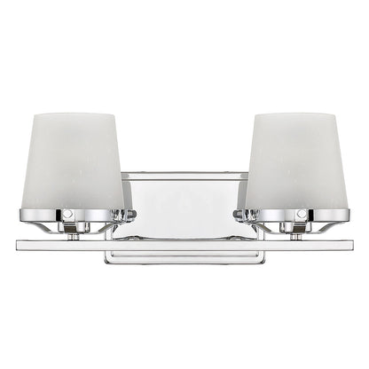 Savoy House Klein 15.5in 2-Light Vanity Light | Modern Polished Chrome and Seeded Frosted Glass | Bathroom Vanity & Powder Room | Model L8-5250-2-11