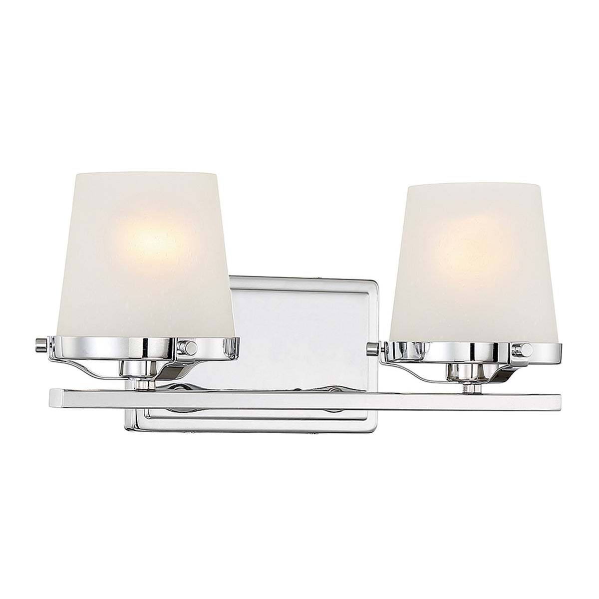 Savoy House Klein 15.5in 2-Light Vanity Light | Modern Polished Chrome and Seeded Frosted Glass | Bathroom Vanity & Powder Room | Model L8-5250-2-11