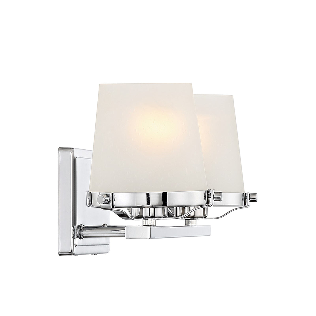 Savoy House Klein 15.5in 2-Light Vanity Light | Modern Polished Chrome and Seeded Frosted Glass | Bathroom Vanity & Powder Room | Model L8-5250-2-11
