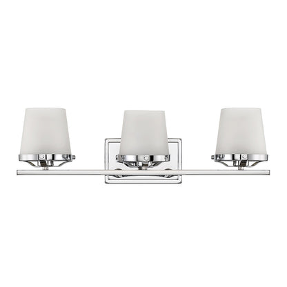 Savoy House Klein 24in 3-Light Vanity Light | Modern Polished Chrome and Seeded Frosted Glass | Bathroom Vanity & Powder Room | Model L8-5250-3-11