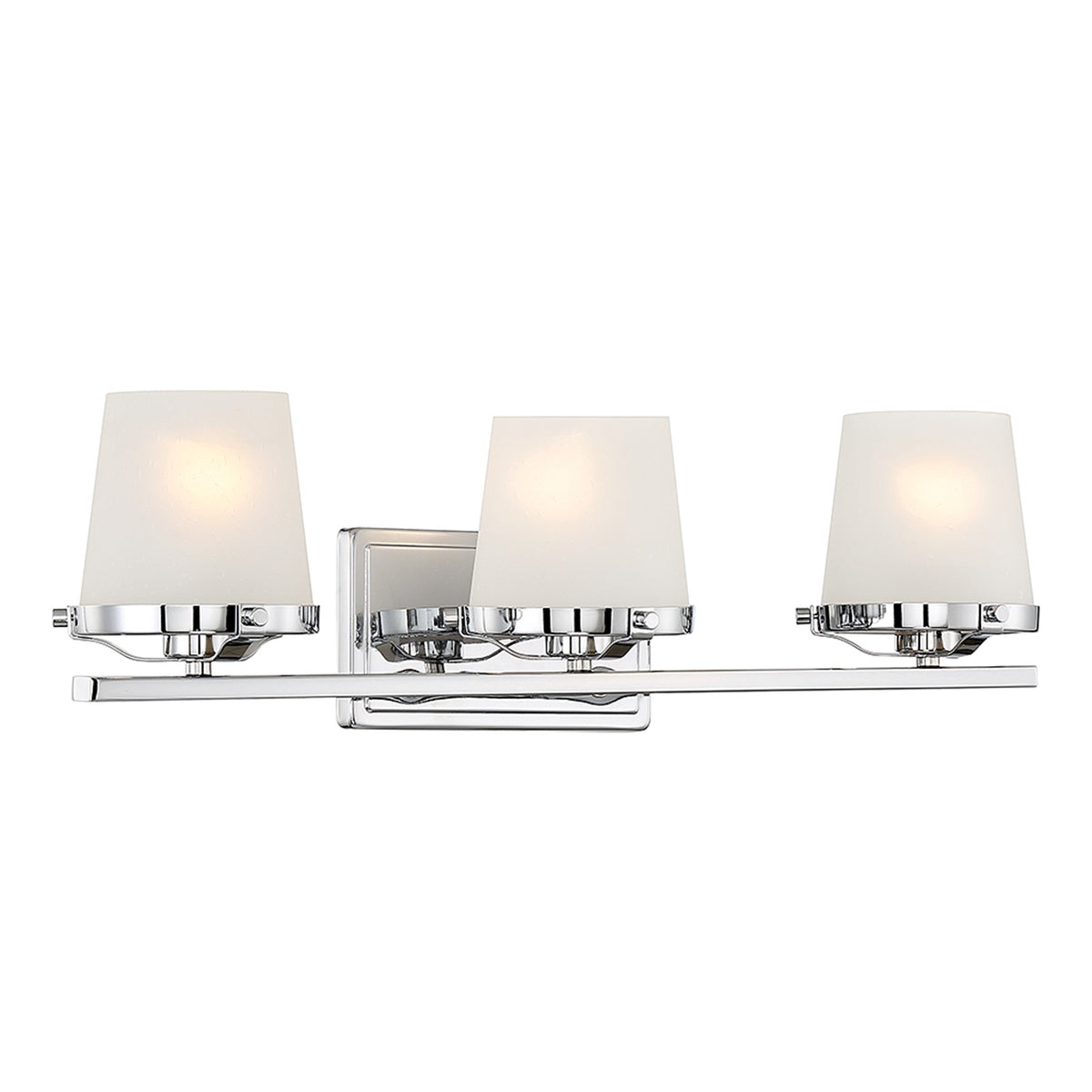 Savoy House Klein 24in 3-Light Vanity Light | Modern Polished Chrome and Seeded Frosted Glass | Bathroom Vanity & Powder Room | Model L8-5250-3-11