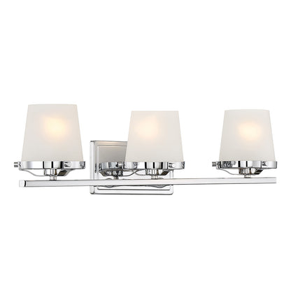 Savoy House Klein 24in 3-Light Vanity Light | Modern Polished Chrome and Seeded Frosted Glass | Bathroom Vanity & Powder Room | Model L8-5250-3-11