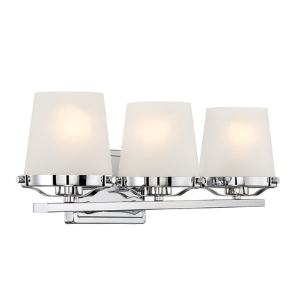 Savoy House Klein 24in 3-Light Vanity Light | Modern Polished Chrome and Seeded Frosted Glass | Bathroom Vanity & Powder Room | Model L8-5250-3-11