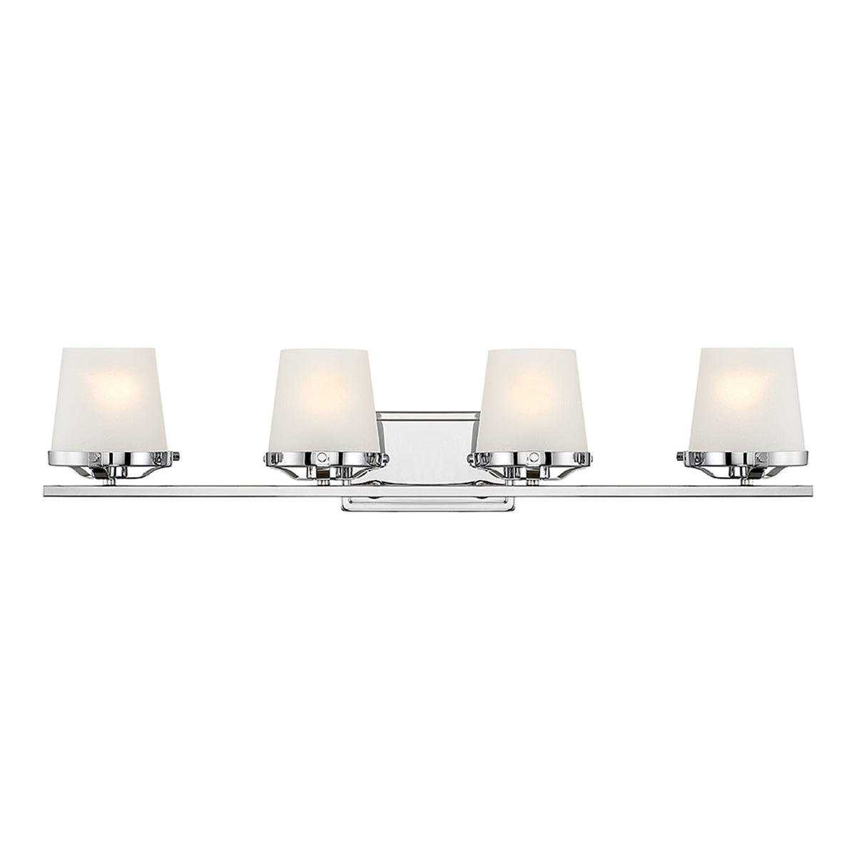 Savoy House Klein 33in 4-Light Vanity Light | Modern Polished Chrome and Seeded Frosted Glass | Bathroom Vanity & Powder Room | Model L8-5250-4-11