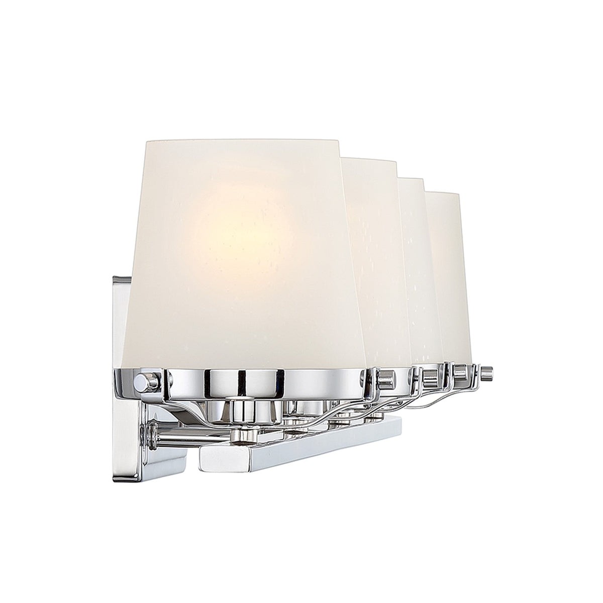 Savoy House Klein 33in 4-Light Vanity Light | Modern Polished Chrome and Seeded Frosted Glass | Bathroom Vanity & Powder Room | Model L8-5250-4-11