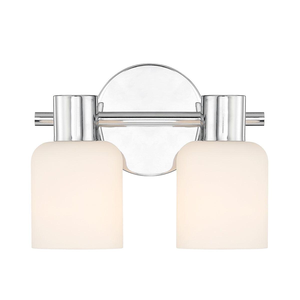 Savoy House Strand 10in 2-Light Vanity Light | Vintage Chrome and White Glass | Bathroom Vanity | 6.25 x 10.25 x 8 in | Model L8-9022-2-11