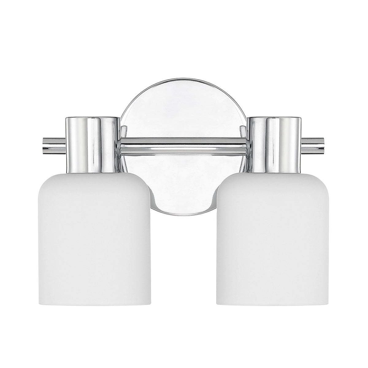 Savoy House Strand 10in 2-Light Vanity Light | Vintage Chrome and White Glass | Bathroom Vanity | 6.25 x 10.25 x 8 in | Model L8-9022-2-11