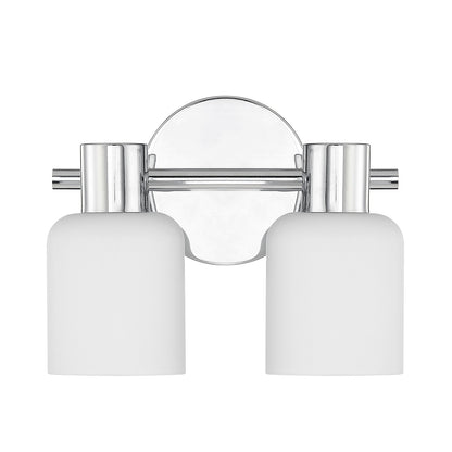 Savoy House Strand 10in 2-Light Vanity Light | Vintage Chrome and White Glass | Bathroom Vanity | 6.25 x 10.25 x 8 in | Model L8-9022-2-11