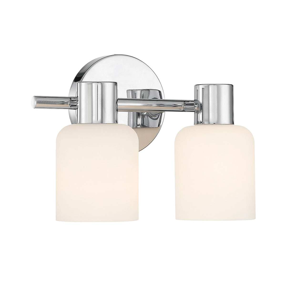 Savoy House Strand 10in 2-Light Vanity Light | Vintage Chrome and White Glass | Bathroom Vanity | 6.25 x 10.25 x 8 in | Model L8-9022-2-11