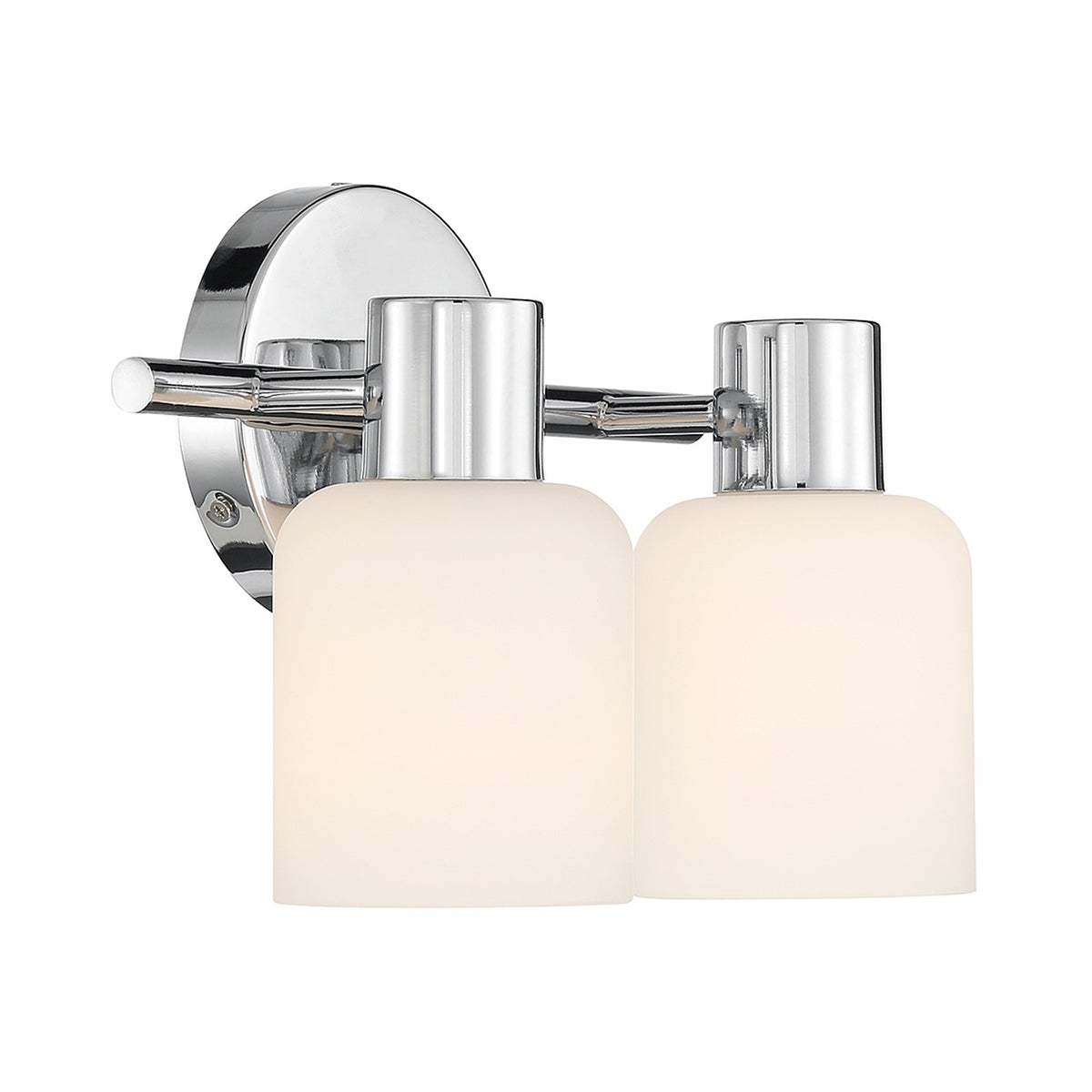 Savoy House Strand 10in 2-Light Vanity Light | Vintage Chrome and White Glass | Bathroom Vanity | 6.25 x 10.25 x 8 in | Model L8-9022-2-11