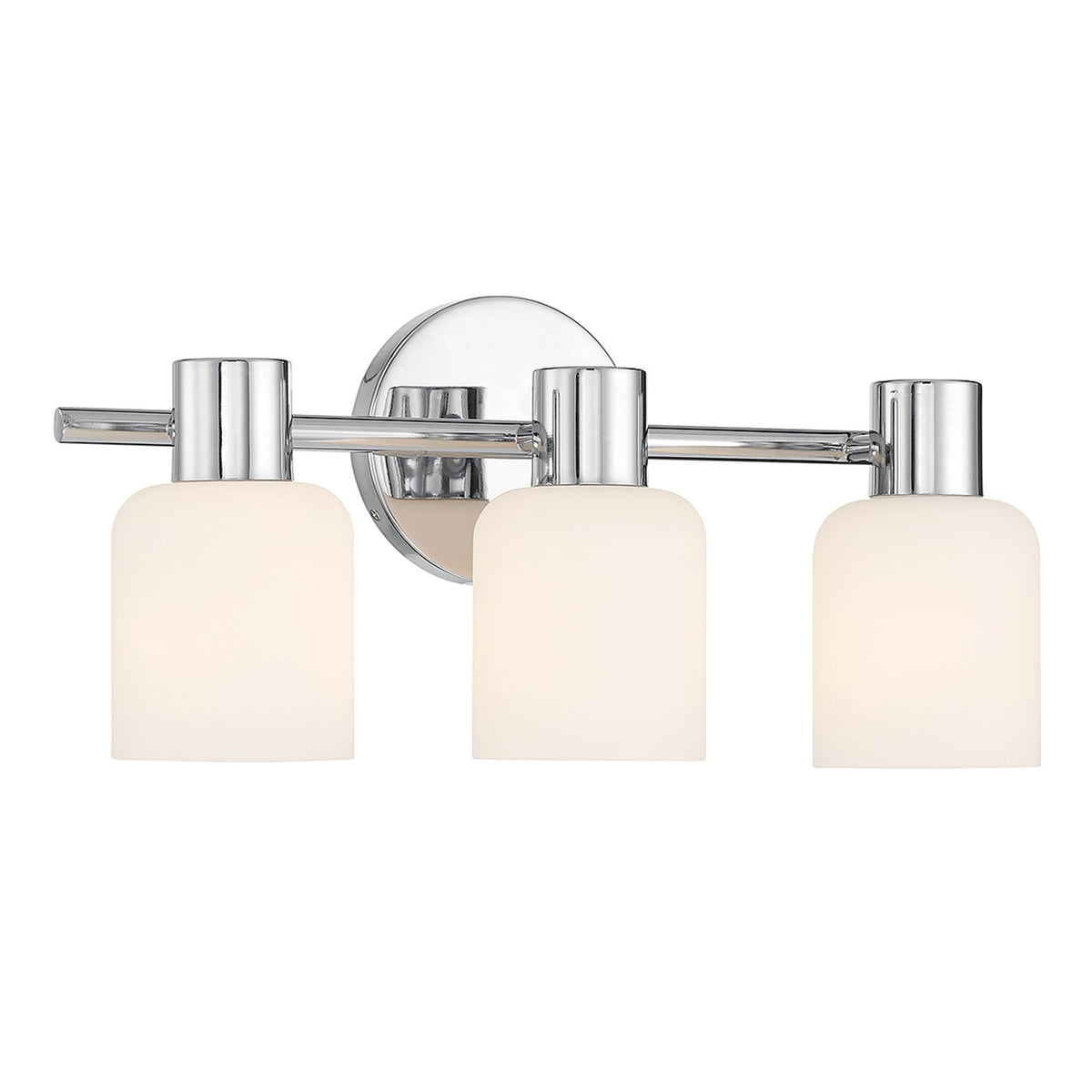 Savoy House Strand 17in 3-Light Vanity Light | Vintage Chrome and White Glass | Bathroom Vanity | 6.25 x 16.75 x 8 in | Model L8-9022-3-11
