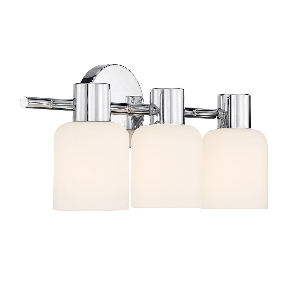 Savoy House Strand 17in 3-Light Vanity Light | Vintage Chrome and White Glass | Bathroom Vanity | 6.25 x 16.75 x 8 in | Model L8-9022-3-11