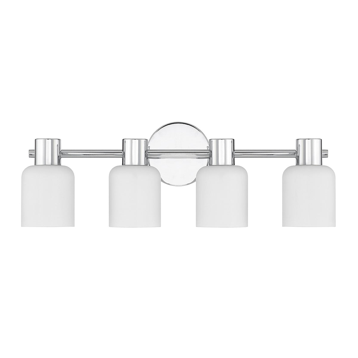 Savoy House Strand 23in 4-Light Vanity Light | Vintage Chrome and White Glass | Bathroom Vanity | 6.25 x 23.25 x 8 in | Model L8-9022-4-11