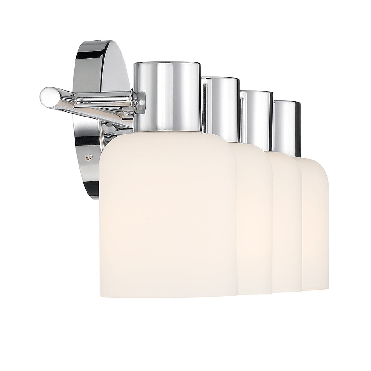 Savoy House Strand 23in 4-Light Vanity Light | Vintage Chrome and White Glass | Bathroom Vanity | 6.25 x 23.25 x 8 in | Model L8-9022-4-11