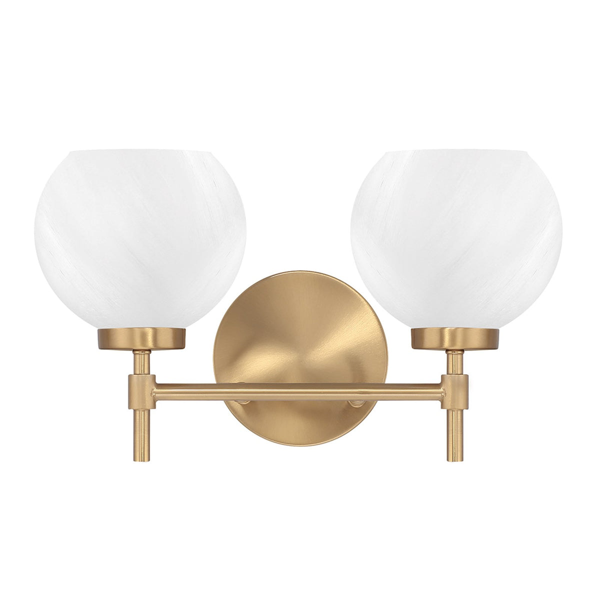 Savoy House Hannah 16in 2-Light Vanity Light | Vintage Warm Brass and White Strie Glass | Bathroom Vanity & Powder Room | Model L8-9621-2-322