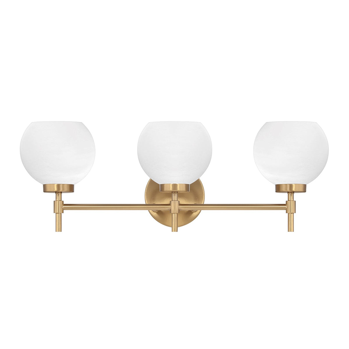Savoy House Hannah 24in 3-Light Vanity Light | Vintage Warm Brass and White Strie Glass | Bathroom Vanity | 24 x 7 x 8 in | Model L8-9621-3-322