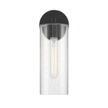 Savoy House Ricci 13.5in 1-Light Wall Sconce | Modern Matte Black and Clear Seeded Glass | Bedroom & Hallway | 5 x 7 x 13.5 in | Model L9-2460-1-89