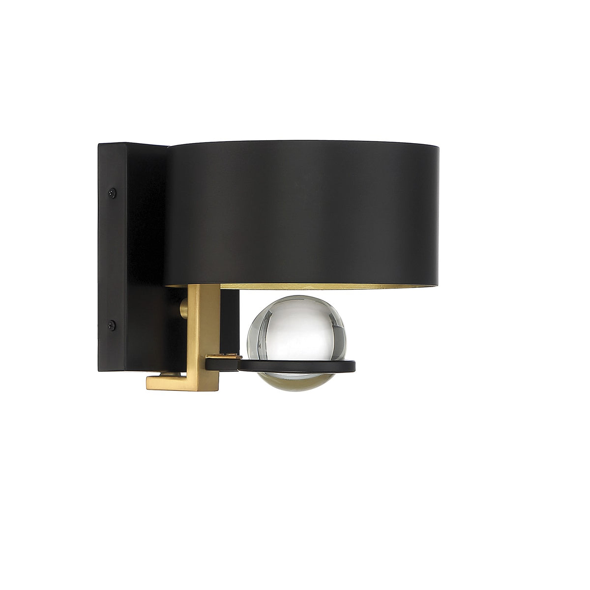 Savoy House Chambord 6.5in 1-Light Wall Sconce | Glam Vintage Black and Warm Brass Metal with K9 Crystal | Bathroom Vanity | Model L9-2925-1-51