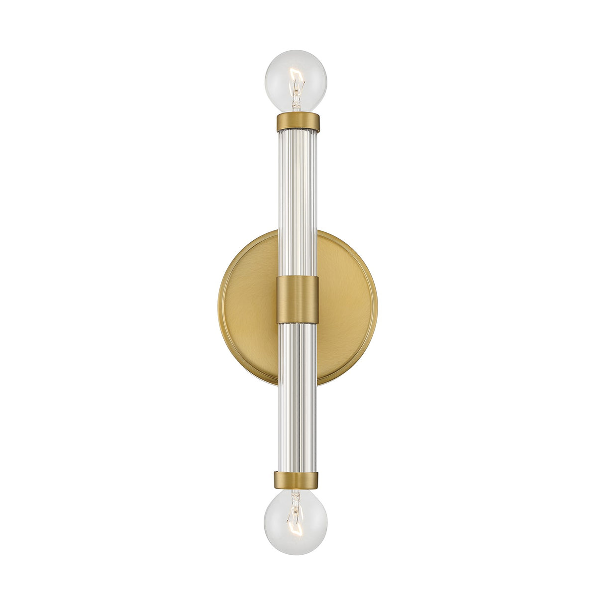 Savoy House Kingsburg 11.5in 2-Light Wall Sconce | Modern Warm Brass and Faceted Glass | Bedroom & Bathroom Vanity Light | Model L9-6733-2-322