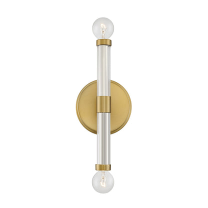 Savoy House Kingsburg 11.5in 2-Light Wall Sconce | Modern Warm Brass and Faceted Glass | Bedroom & Bathroom Vanity Light | Model L9-6733-2-322