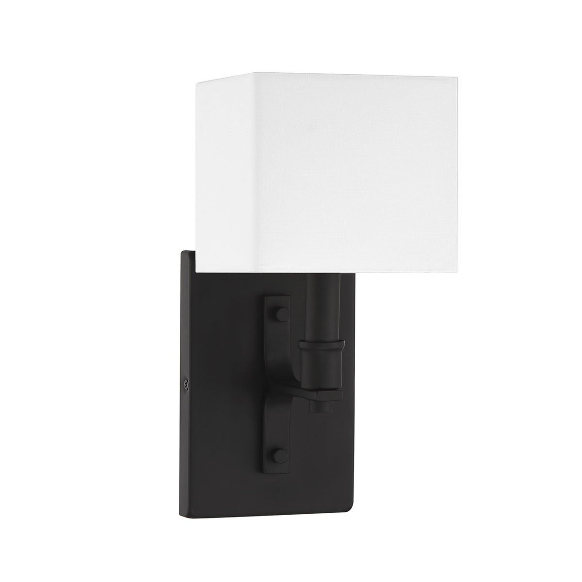Savoy House Collins 1-Light Wall Sconce | Modern Matte Black and White Fabric | Bedroom & Hallway Accent Light | Model L9-8550-1-89