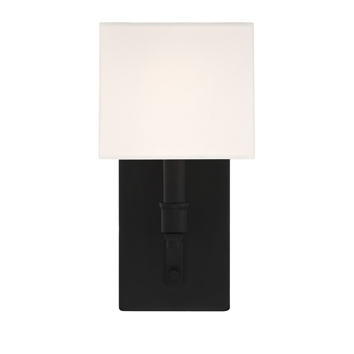 Savoy House Collins 1-Light Wall Sconce | Modern Matte Black and White Fabric | Bedroom & Hallway Accent Light | Model L9-8550-1-89