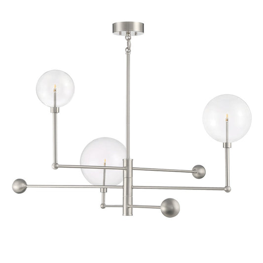 3-Light Chandelier, Brushed Nickel