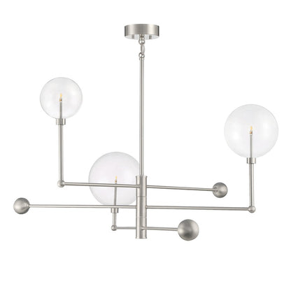 3-Light Chandelier, Brushed Nickel