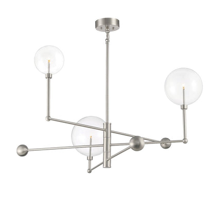 3-Light Chandelier, Brushed Nickel