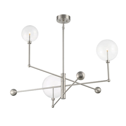 3-Light Chandelier, Brushed Nickel