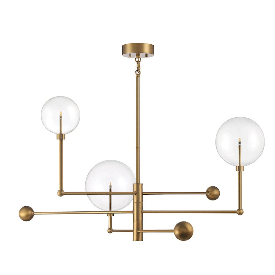 3-Light Chandelier, Brushed Nickel