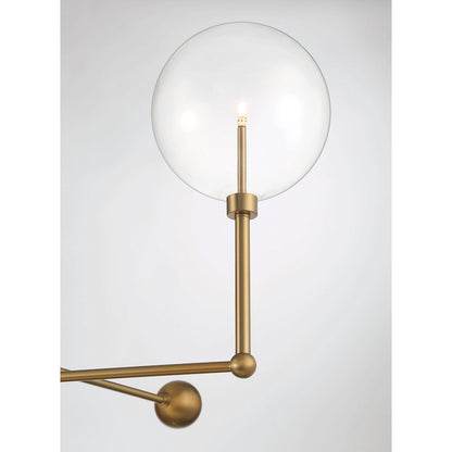 3-Light 25" Chandelier, Natural Brass