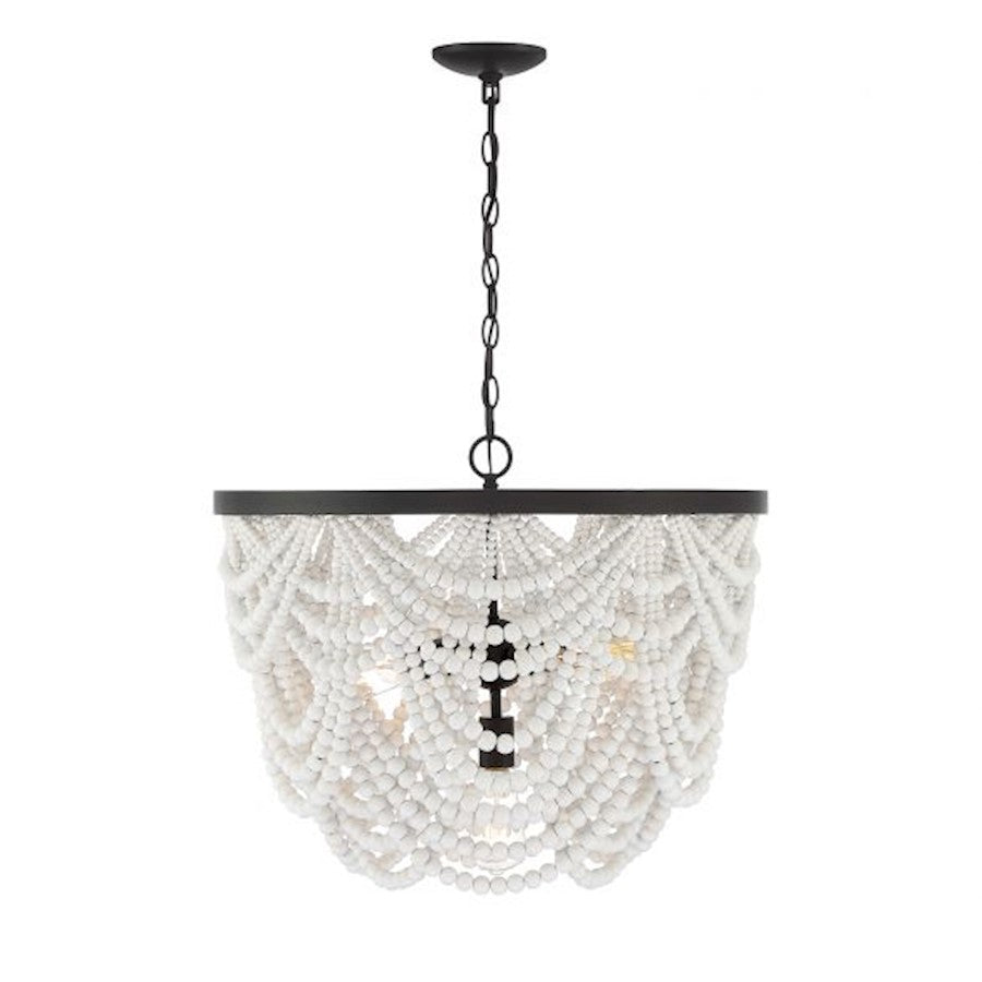 5-Light Chandelier, Navy Blue