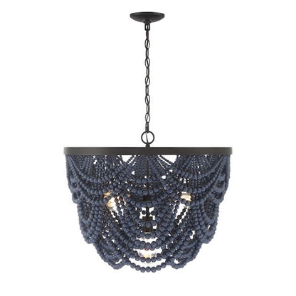 5-Light Chandelier, Navy Blue