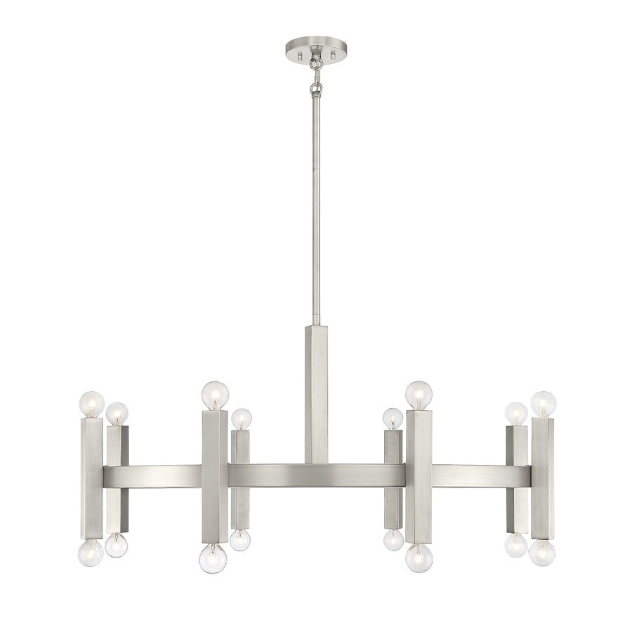 16-Light Chandelier, Brushed Nickel
