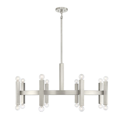 16-Light Chandelier, Brushed Nickel