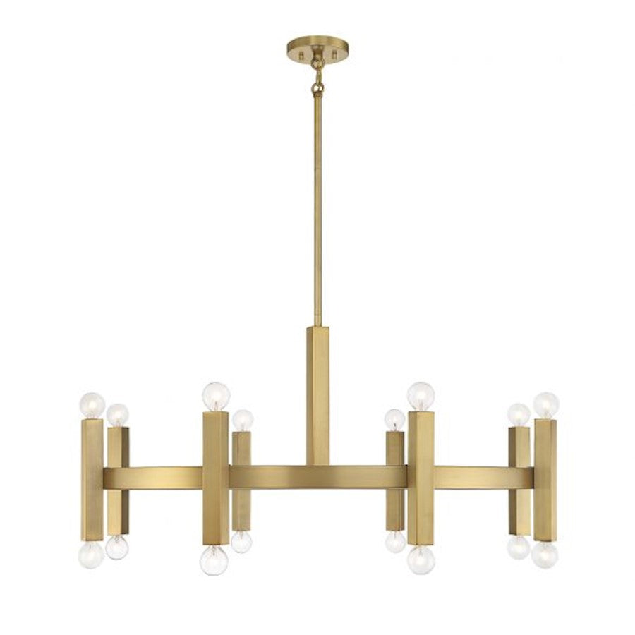 Savoy House 16-Light Chandelier, Natural Brass - M100103NB