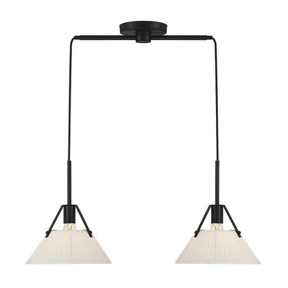 Savoy House 2-Light 16" Linear Chandelier, Matte Black - M100108MBK