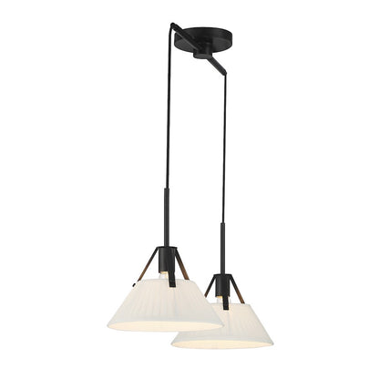 2-Light 16" Linear Chandelier, Matte Black