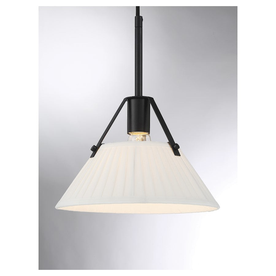 2-Light 16" Linear Chandelier, Matte Black