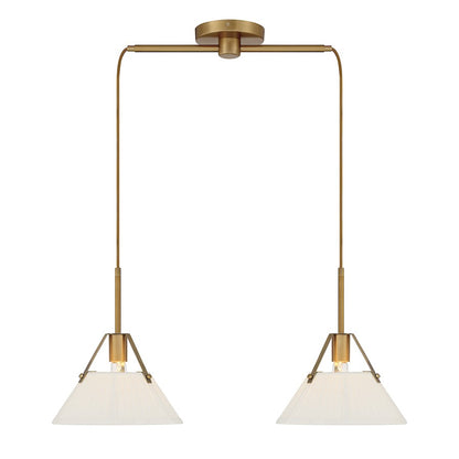 Savoy House 2-Light 16" Linear Chandelier, Natural Brass - M100108NB